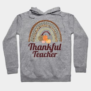 Thankful Teacher Boho Rainbow Thanksgiving Hoodie